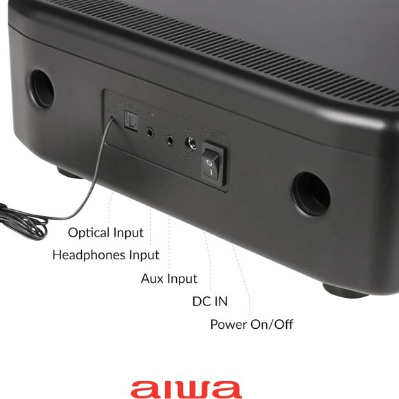 Sleek AIWA Exos Home Speaker 30W RMS Sound System Bluetooth, FM Radio, CD Player - Picture 6 of 9
